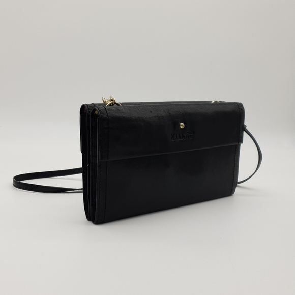 Vintage Wilson Accessories Australia Black Leather Mulit Compartment Crossbody - Picture 5 of 16